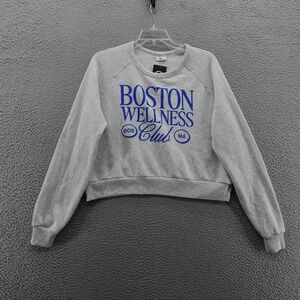 Where Im From Boston Wellness Club Cropped Sweatshirt Gray XLarge XL‎ Women NWT